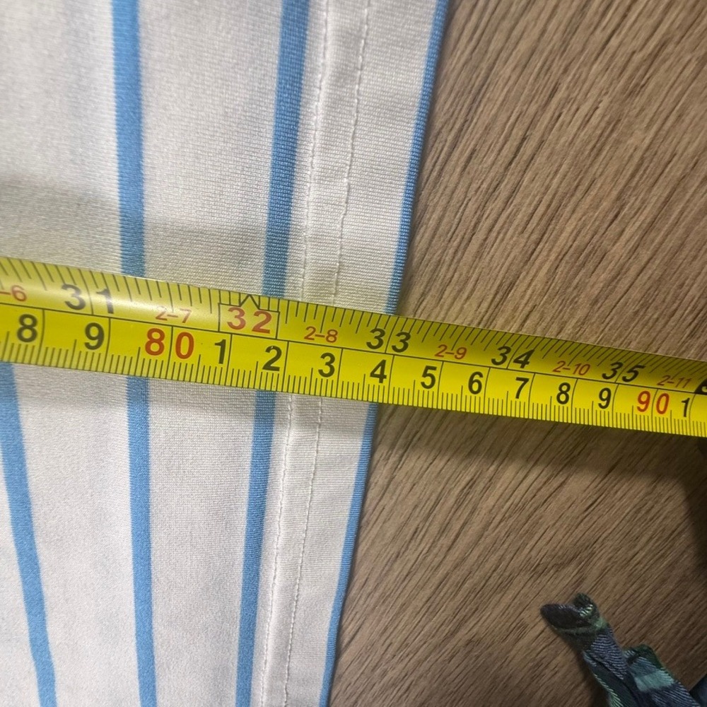 Southern Tide Club Mens Large Blue White Striped Performance Polo Shirt Golf - Picture 3 of 16